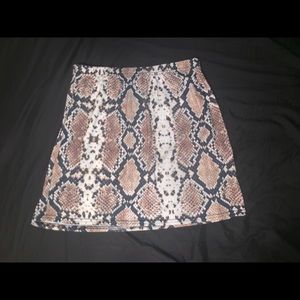 snake print body con skirt